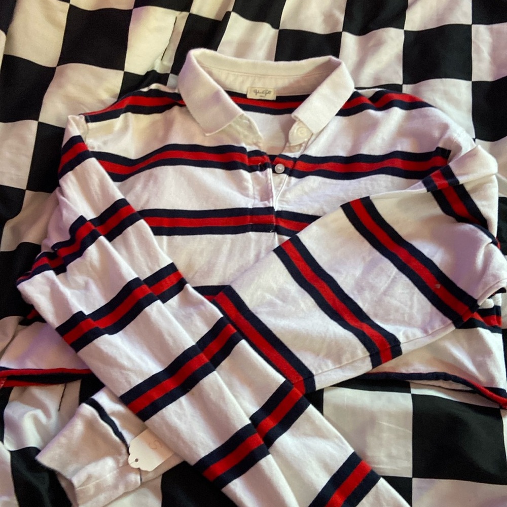 Long sleeve polo top